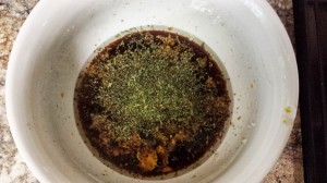 easy steak marinade ingredients in bowl
